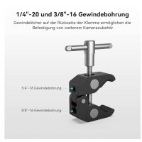 SMALLRIG 10 Zoll Magic Arm, KBUM2732B, Monitorhalterung, flexibler Arm mit Super Clamp für LED Licht.