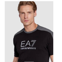EA7 Emporio Armani T-shirt, black, size XXL, US XXL, sporty, comfortable, high-quality fabric, fashionable cut.
