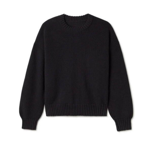 Velour Garments, 7 Gauge, Strickpullover, Damen/Herren, Größe M, Farbe: Jet Black, weich und stylisch.