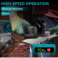 Yofidra 125mm Akku Winkelschleifer, 3 Gang, 21V, 5600rpm, inkl. 2x 3.0Ah Akku, 3 Trennscheiben, ideal für Metall, Fliesen, Stein.