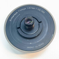 Entaniya Fisheye 1.07 mm, super wide-angle fisheye lens 1:28, compact, high image quality, made in Japan.