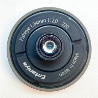 Entaniya Fisheye 1.34 mm, Superweitwinkel, 1:2.0, 220°, Made in Japan, kompakte Bauweise, ideal für kreative Perspektiven.