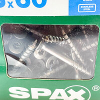 SPAX Terassenschraube 3x125, 5x60, T20, Edelstahl, korrosionsbeständig, für Holzterrassen, einfache Montage, hohe Festigkeit.