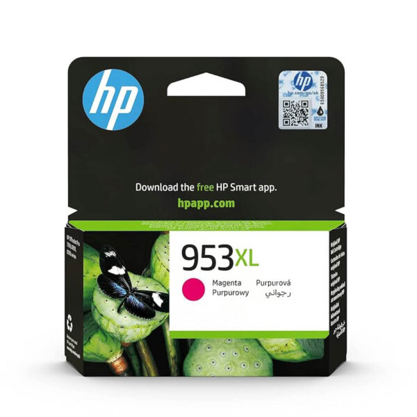HP 953XL High Yield Magenta Single Pack Ink Cartridge ideal for high-quality prints.