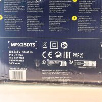 Michelin high-pressure cleaner MPX25DTS, 2500 W, 150 bar, 810 l/h, Dualtech system, effective and versatile.