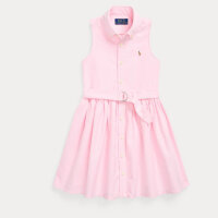 Ralph Lauren Oxford-Hemdkleid, US 3, EU 98, Baumwolle, mit Gürtel, Bath Pink, für Mädchen.