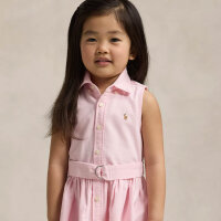 Ralph Lauren Oxford-Hemdkleid, US 3, EU 98, Baumwolle, mit Gürtel, Bath Pink, für Mädchen.
