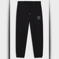 HUGO BOSS Jogginghose, EU M, Baumwoll-Terry, Schwarz, mit Split-Logo, bequem und stylisch.
