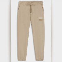 HUGO BOSS jogging pants, EU: XL, cotton terry, with split logo, beige, comfortable and stylish, ideal for leisure.