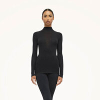 Wolford Aurora Rib Net Top, S, long sleeve, black,...