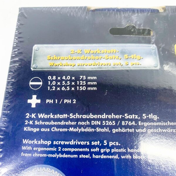 Heytec 2-K Schraubendreher-Satz 5084564, 6-teilig, ergonomischer Griff, präzise Klingen, ideal für Werkstattarbeiten.