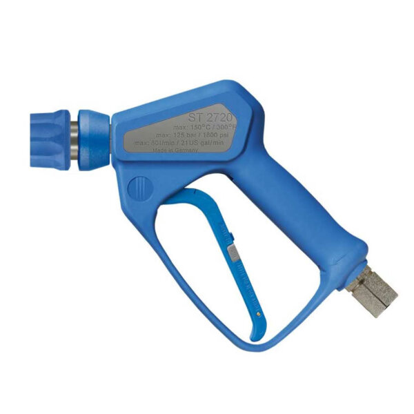 CleanAccess Hochdruckpistole ST-2720 E: 1/2IG, A: 3/8IG, blau, Edelstahl, Hochdruckreinigung, ergonomisches Design, langlebig.
