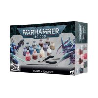 Warhammer 40,000, Paints & Tools Set, Malzubehör, 12 Farben, Pinsel, Werkzeug, ideal für Miniaturmalerei.