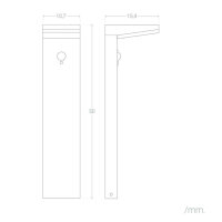 Schwarze Solar-LED-Pollerleuchte, 4 W, 3,7 V, 2200 mAh, 3000 K, IP44, ideal für Gartenbeleuchtung.