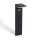 Schwarze Solar-LED-Pollerleuchte, 4 W, 3,7 V, 2200 mAh, 3000 K, IP44, ideal für Gartenbeleuchtung.