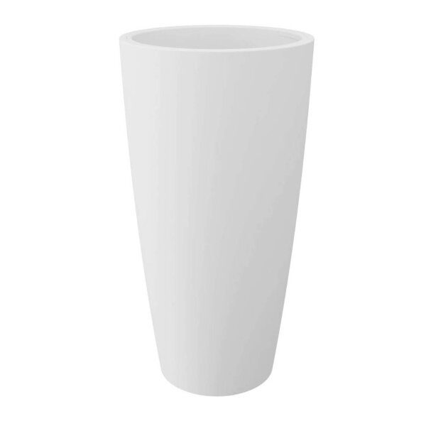 wonido Blumentopf, 70 cm hoch, Ø 36, weiß, matt, 16 l, mit herausnehmbarem Einsatz, für Innen/Außen, Polypropylen.