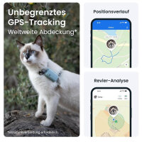 Tractive CAT Mini GPS Tracker, cat tracker, live tracking, position history, health alerts, activity tracking, collar included, subscription required.