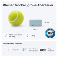 Tractive CAT Mini GPS Tracker, cat tracker, live tracking, position history, health alerts, activity tracking, collar included, subscription required.