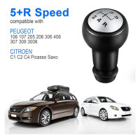 Vinabo Manueller 5-Gang Schaltknauf für Peugeot und Citroen – Passend für Modelle 106, 107, 205, 206, 306, 406, 307, 308, 3008 sowie Picasso, Saxo, C1, C2, C4. Hochwertige Verarbeitung, ergonomisches Design, einfache Montage, verbesserter Fahrkomfort.