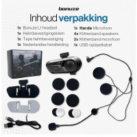 Bonuze L1, Motorradhelm Headset, Bluetooth 5.3, wasserfest, Musik, Mikrofon, ideal für Fahrten.