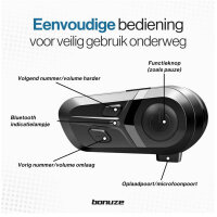 Bonuze L1, Motorradhelm Headset, Bluetooth 5.3, wasserfest, Musik, Mikrofon, ideal für Fahrten.