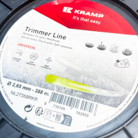 Kramp mowing line 2.65mm, replacement line for brush cutter, 358m, round, yellow, ideal for efficient trimming.
