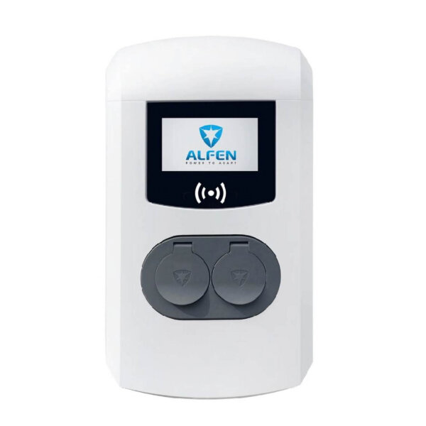 Alfen Eve, NG920 V1, Wallbox, 2 x 22 kW, Typ 2, RFID, eichrechtskonform, LAN/SIM, OCPP, FI Typ B, 2 ZL, CP-ready.