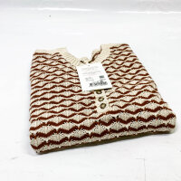 Maille Mae Pullover, Ecru/Braun, Gr.S, stylischer Damenpullover, weiche Struktur, vielseitig kombinierbar.