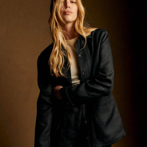 Will womens jacket, oversized, linen, black, size S, casual style, breathable, ideal for spring and summer looks.