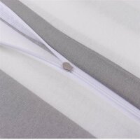 Vency bed linen 240x220, 3-piece, grey & white, Oeko-TEX, 80% cotton, 20% polyester, 1 duvet cover with zipper, 2 pillowcases 65x65.