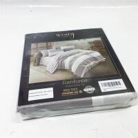 Vency bed linen 240x220, 3-piece, grey & white, Oeko-TEX, 80% cotton, 20% polyester, 1 duvet cover with zipper, 2 pillowcases 65x65.