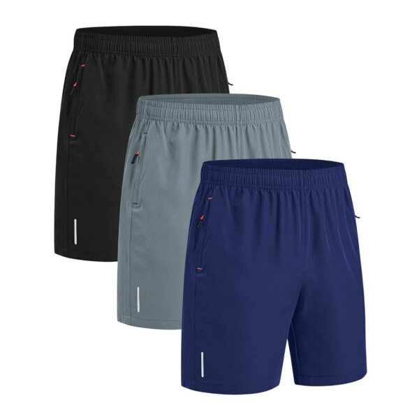 kuzwufs sports pants 2XL men, pack of 3, short, with pockets, ideal for football, tennis, basketball, fitness and leisure.