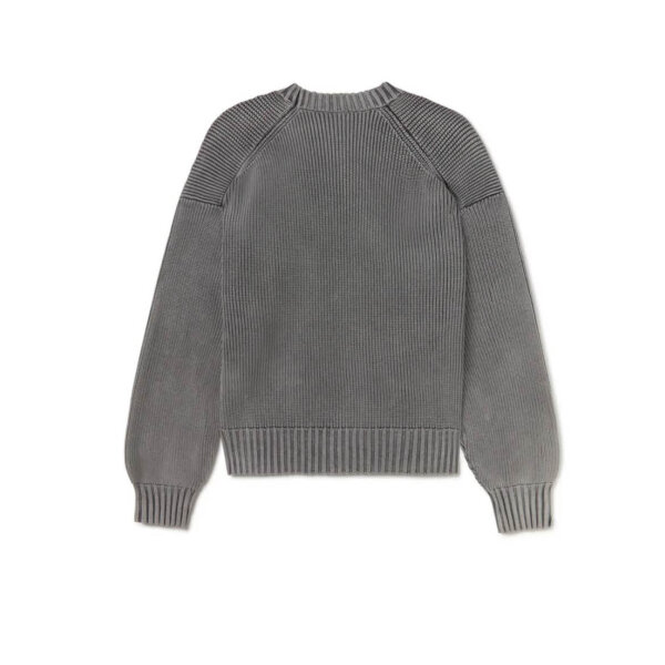 VELOUR GARMENTS Sweater 7 Gauge Knit, Acid Black, Round Neck, L, Comfortable Cut, Stylish Design.