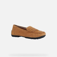 Geox Kosmopolis, EU 41, moccasins, suede, color: tobacco, non-slip sole, ideal for everyday and leisure wear.