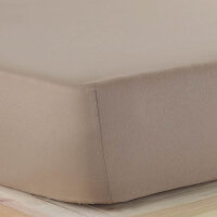 Vency Premium Jersey fitted sheet 140x200cm, 100% cotton, for mattresses up to 35 cm high, color: cappuccino.