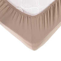 Vency Premium Jersey fitted sheet 140x200cm, 100% cotton, for mattresses up to 35 cm high, color: cappuccino.