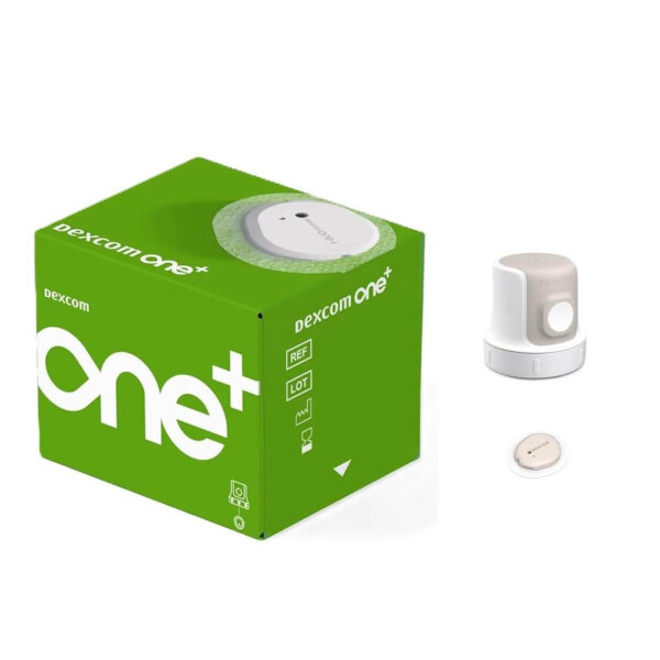 Dexcom One+ sensor, continuous glucose monitoring, precise measurements, easy to use, Bluetooth connectivity.