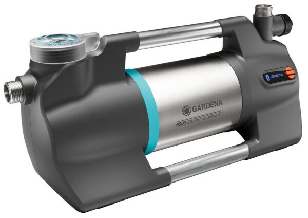 GARDENA Gartenpumpe 6300 SilentComfort, Bluetooth®, 6300 l/h, 1050 W, geräuscharm, ideal für leisen Betrieb.
