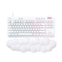 Logitech G713 Wired Gaming Keyboard, LIGHTSYNC RGB, Tactile GX Brown Switches, with Palm Rest, PC/Mac, White.