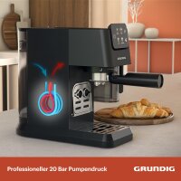 GRUNDIG Espressomaschine KSM 5330, mit Milchbehälter, kompakt, einfach zu bedienen, für perfekten Kaffeegenuss.
