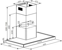 HANSEATIC Wandhaube SY-3503C, Dunstabzugshaube,Teile felhen, 350 m³/h, Edelstahl, LED-Beleuchtung, 3 Leistungsstufen, geräuscharm.