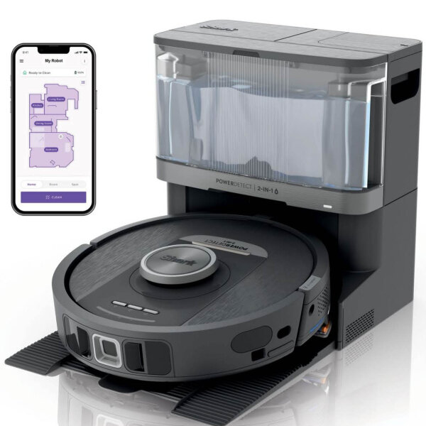 SHARK Saugroboter RV2800YEEU, 2-in-1, Wischfunktion, PowerDetect, NeverTouch, effizient und smart.