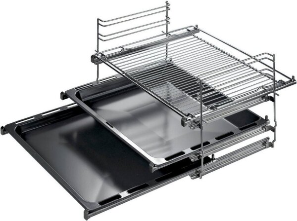BOSCH Teleskopauszug HEZ438301, Zubehör für Backöfen, erleichtert den Zugriff auf Backbleche, robust und einfach zu installieren.