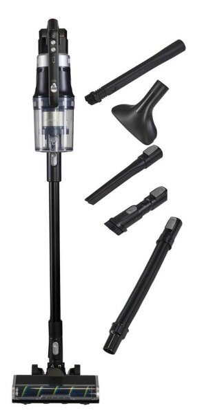 HANSEATIC HVS450BMC Akku-Hand- und Stielstaubsauger, LED, HEPA H12 Filter, Wandhalterung, umfangreiches Zubehör, einfache Entleerung.