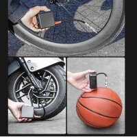MIOLOE Mini Fahrradpumpe, Elektrische Luftpumpe, 150PSI, LCD-Display, 2400mAh, tragbar, für Fahrrad, Auto, Basketball.