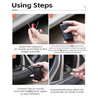 MIOLOE Mini Fahrradpumpe, Elektrische Luftpumpe, 150PSI, LCD-Display, 2400mAh, tragbar, für Fahrrad, Auto, Basketball.