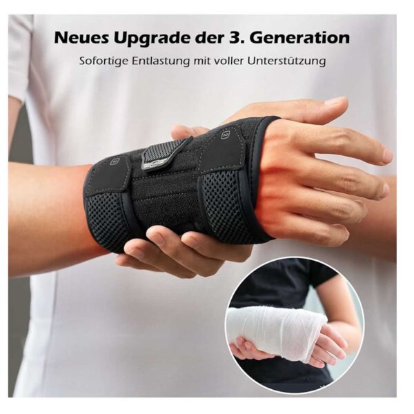 FREETOO wrist support S/M right, carpal tunnel syndrome, 3 metal splints, soft padded, ideal for tendonitis, arthritis, sprains.