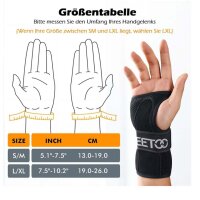 FREETOO Handgelenkstütze S/M rechts, Karpaltunnelsyndrom, 3 Metallschienen, weich gepolstert, ideal für Tendinitis, Arthritis, Verstauchungen.