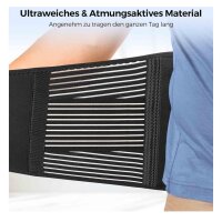 FREETOO LWS Stützgürtel, Rückenbandage, atmungsaktiv, 6 Metallstützstangen, verstellbar, ideal für Arbeit, Sport, Autofahren.