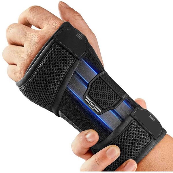 FREETOO Handgelenkstütze S/M, linke Hand, Karpaltunnelsyndrom, 3 Metallschienen, komfortabel, weich gepolstert, für Tendinitis, Arthritis.